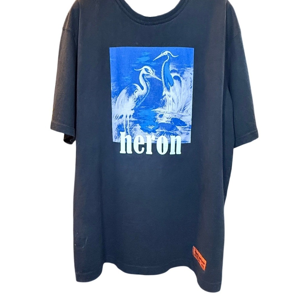 Heron Preston Mens Blue Heron Graphic T-Shirt Black XL